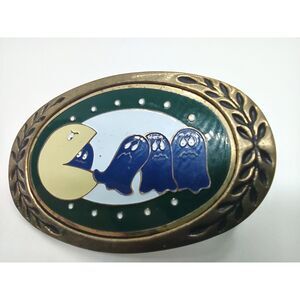 Pac-Man Aminco Buckles 1980 solid brass belt buckle